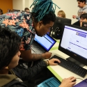 students at computers